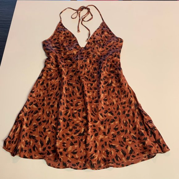 NWT Free People Halter Animal Print Slip Dress - Picture 7 of 13